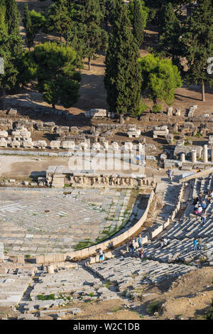 Grèce, Athènes, Attique, vue du théâtre de Dionysos Banque D'Images