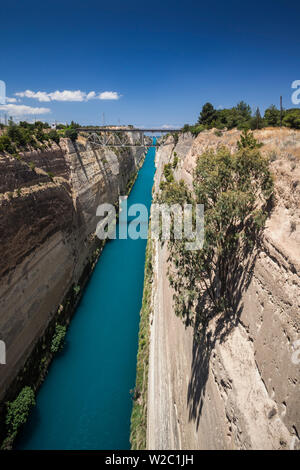 Grèce, Péloponnèse, Région de Corinthe Le canal de Corinthe Banque D'Images