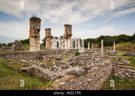 Grèce, Macédoine orientale et Thrace, Philippes, ruines de l'ancienne ville fondée en 360 avant J.-C., Basilique B
