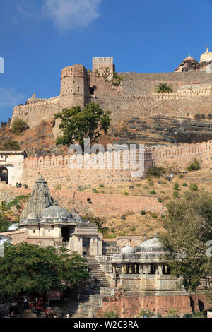 L'Inde, Rajasthan, Forteresse Kumbhalghar (deuxième plus long mur dans le monde) Banque D'Images