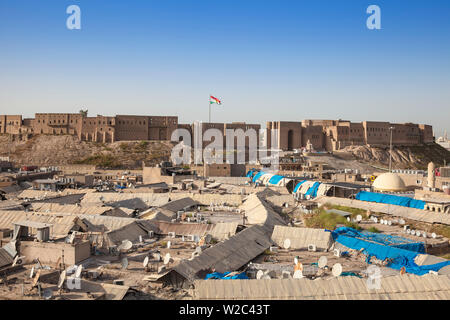 L'Irak, du Kurdistan, à Erbil, à la recherche sur les toits de Qaysari bazars à la Citadelle Banque D'Images