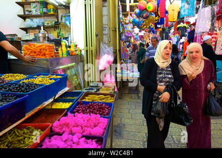 Marché dans le quartier musulman, Jérusalem, Israël, Moyen-Orient, Banque D'Images