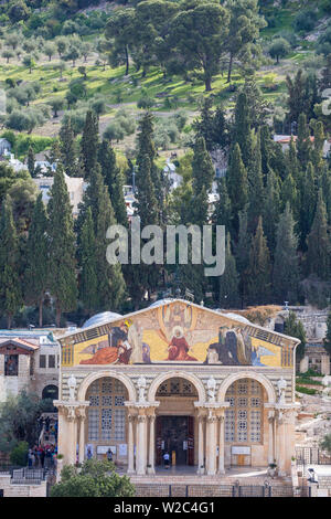 Israël, Jérusalem, le Mont des Oliviers, l'église de toutes les nations, aussi connu comme l'Église ou basilique de l'Agonie Banque D'Images