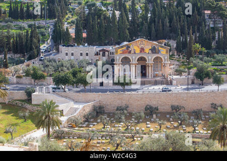 Israël, Jérusalem, le Mont des Oliviers, l'église de toutes les nations, aussi connu comme l'Église ou basilique de l'Agonie Banque D'Images