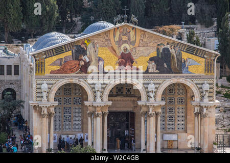 Israël, Jérusalem, le Mont des Oliviers, l'église de toutes les nations, aussi connu comme l'Église ou basilique de l'Agonie Banque D'Images