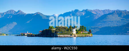 L'idyllique Isola dei Pescatori et Isola Bella, îles Borromées, Lac Majeur, Piémont, Italie Banque D'Images