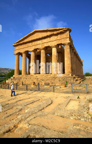 Temple de Concord, Vallée des Temples, Agrigente, Sicile, Italie Banque D'Images