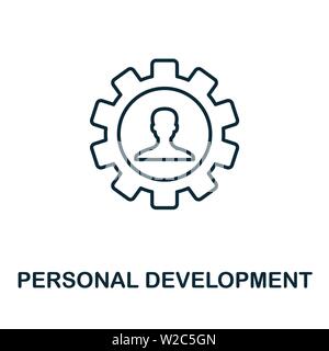 L'icône Contour de développement personnel. Fine ligne de l'élément du concept de la gestion d'icônes collection. L'icône de développement personnel créatif pour mobile Illustration de Vecteur