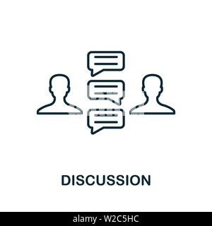 Icône de contour de discussion. Elément de concept de ligne mince de la collection d'icônes de gestion d'entreprise. Icône discussion créative pour applications mobiles et utilisation Web Illustration de Vecteur