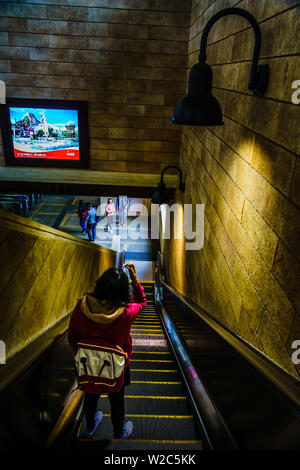 Tokyo, Japon - 9 mai 2019 : Tokyo Disney Resort Line monorail au Disneysea. Tokyo Disney Sea est un parc à thème fantasy à Tokyo Disney Resort. Banque D'Images