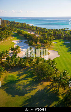 Golf à Beachcomber Paradis Hotel, Le Morne Brabant, Black River (Rivière Noire), de la côte ouest, l'Ile Maurice Banque D'Images