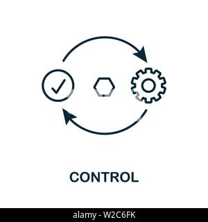 Icône de contour de contrôle. Elément de concept de ligne mince de la collection d'icônes de gestion d'entreprise. Icône Creative Control pour applications mobiles et utilisation Web Illustration de Vecteur