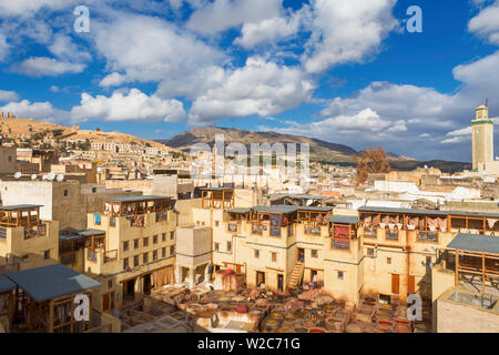 Les Tanneries, Fes, Maroc Banque D'Images