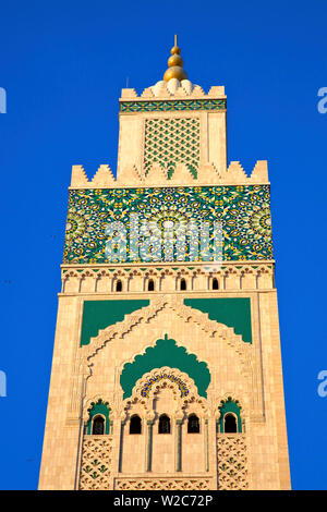 Détail de l'extérieur de la Mosquée Hassan II, Casablanca, Maroc, Afrique du Nord Banque D'Images