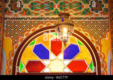 Détails de l'intérieur de l'Hôtel Continental, Tanger, Maroc, Afrique du Nord Banque D'Images