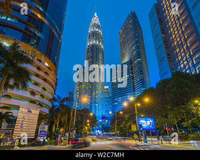 La Malaisie, Kuala Lumpur, Tours Jumelles Petronas Banque D'Images