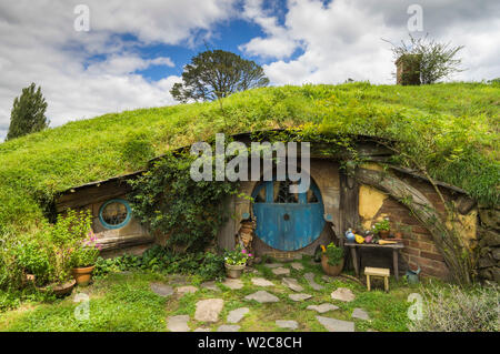 Nouvelle Zélande, île du Nord, Hobbiton Matamata, cinéma, Hobbit house Banque D'Images