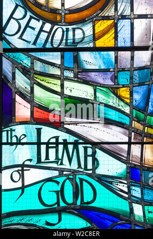 Nouvelle Zélande, île du Nord, Hawkes Bay, Napier, Waiapu, vitrail de la Cathédrale Banque D'Images