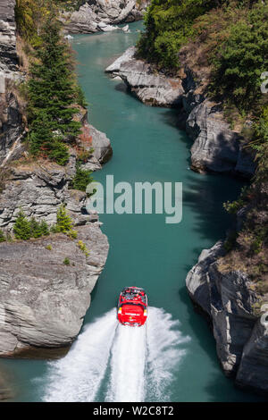 Nouvelle Zélande, île du Sud, de l'Otago, Queenstown, Jet Shotover, jetboat touristique d' Banque D'Images