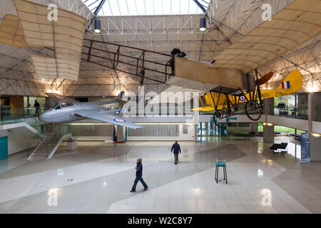 Nouvelle Zélande, île du sud, Christchurch, Royal New Zealand Air Force Museum, avec l'entrée de l'intérieur de l'époque au début des années 1900, l'avion Bleriot IX Banque D'Images