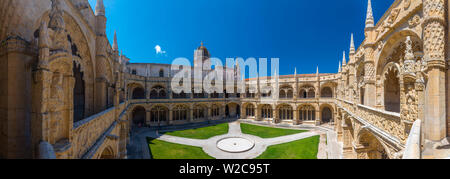 Portugal, Lisbonne, Belém, Mosteiro dos Jeronimos (Monastère des Hiéronymites ou le monastère des Hiéronymites), site du patrimoine mondial de l'UNESCO, des cloîtres Banque D'Images