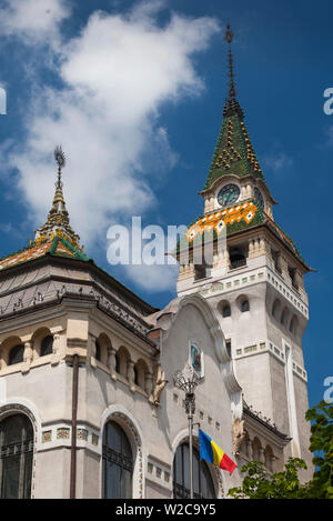 La Roumanie, la Transylvanie, Targu Mures, bâtiment du conseil de comté et de la tour Banque D'Images