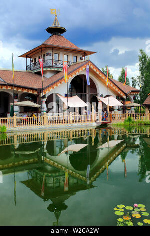 Dans le restaurant de style traditionnel russe, Solotcha, Ryazan, Russie Banque D'Images