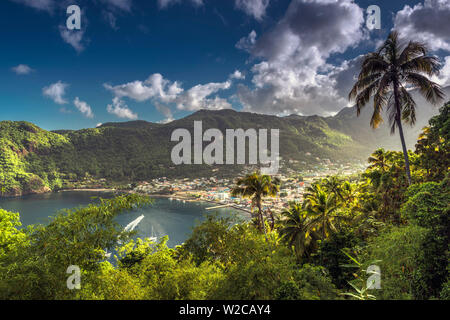 Caraïbes, St Lucia, Soufriere, Soufriere Bay Banque D'Images