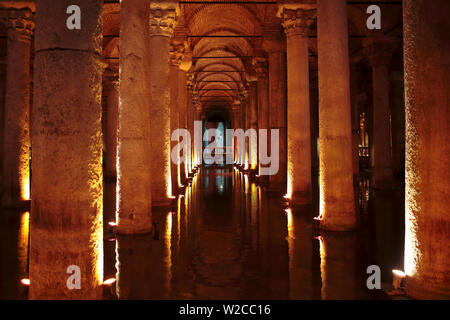 La Citerne Basilique (530s), Istanbul, Turquie Banque D'Images