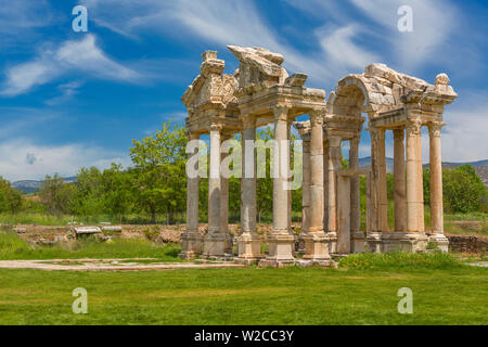 Tetrapylon, ruines de l'antique Aphrodisias, Aydin Province, Turquie Banque D'Images