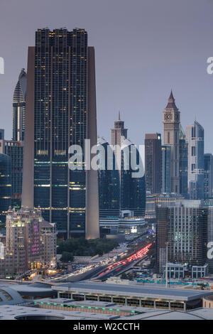 Émirats Arabes Unis, Dubai, Dubaï, Downtown hi tours, elevated view Banque D'Images