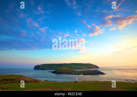 Le son et Calf of Man, Port St Mary, à l'île de Man Banque D'Images