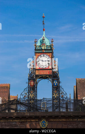 Royaume-uni, Angleterre, Cheshire, Chester, Eastgate et Eastgate Clock Banque D'Images