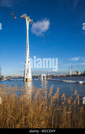 Royaume-uni, Angleterre, Londres, vue de l'Emirates Air Line - ou téléphérique de Thames Banque D'Images