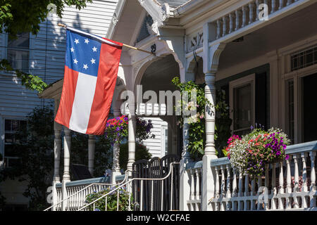 USA, Massachusetts, Manchester par la mer, quatrième de juillet, drapeaux américains Banque D'Images