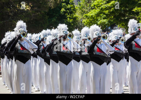 USA, Massachusetts, Manchester par la mer, quatrième de juillet, Marching Band Banque D'Images