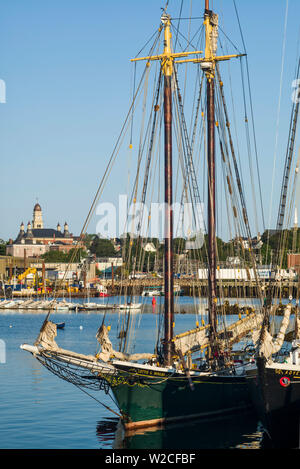 USA, Massachusetts, Cape Ann, Gloucester, la plus ancienne du port maritime de l'Amérique, goélette schooner Gloucester Festival, les bateaux à voile Banque D'Images