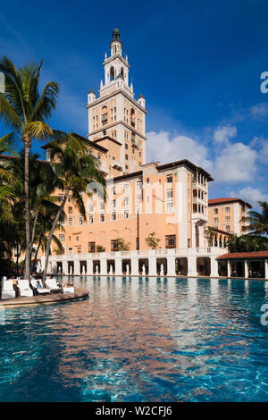 USA, Floride, Coral Gables, l'hôtel Biltmore et piscine, la plus grande piscine de l'hôtel dans la zone continentale des États-Unis Banque D'Images