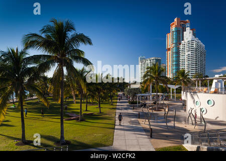 USA, Florida, Miami Beach, South Beach, South Pointe Park Banque D'Images