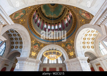 USA, Rhode Island, Providence, Rhode Island State House, l'intérieur du dôme Banque D'Images