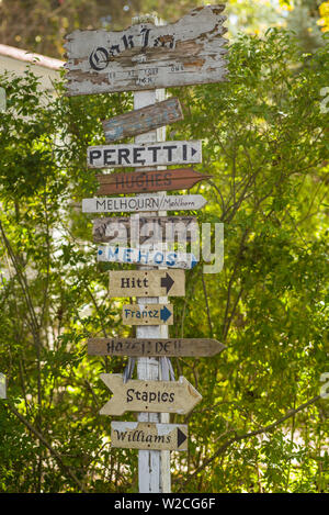 USA, Maine, Portland, Casco Bay, île de pics, street sign Banque D'Images