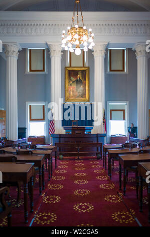 USA, Caroline du Nord, Raleigh, North Carolina State Capitol, 19e siècle chambre de la Chambre des représentants de l'État Banque D'Images