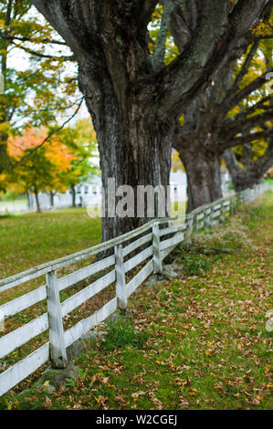 USA, New Hampshire, Canterbury, Canterbury Shaker Shaker Village, ancienne communauté religieuse, Meeting House Lane, automne Banque D'Images