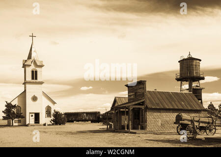USA, Dakota du Sud, Stamford, 1880 Ville, pioneer village, église Banque D'Images