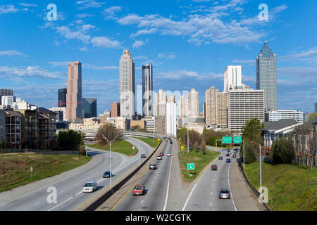 View sur Freedom Parkway et l'horizon du centre-ville d'Atlanta, Géorgie, États-Unis d'Amérique Banque D'Images