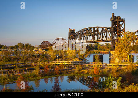 USA, Arkansas, Little Rock, William J. Clinton Presidential Library and Museum, Clinton Presidential Park Bridge Banque D'Images