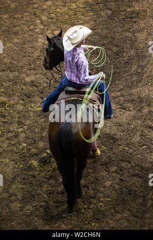 USA, Ohio, Oklahoma City, Oklahoma State Fair Park, Cowboy Rodeo Cowboy, Concurrence Banque D'Images