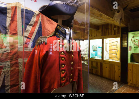 USA, Ohio, Chadron, Musée du commerce de la fourrure, début du xixe siècle, l'uniforme militaire britannique Banque D'Images