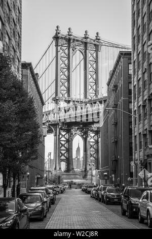 USA, New York, Brooklyn, Dumbo, Manhattan Bridge Banque D'Images