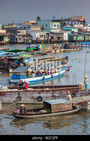 Vietnam, le delta du Mékong, Cai Rang, le marché flottant de Cai Rang Banque D'Images